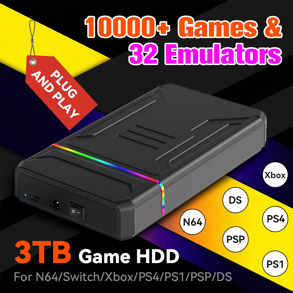 Retro Gaming Hard Drive - 3TB 외장형 레트로 게임 HDD 에뮬레이터