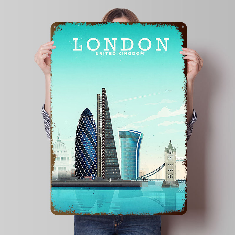 Retro Gaming London - 런던 여행 메탈 포스터 맞춤형 벽