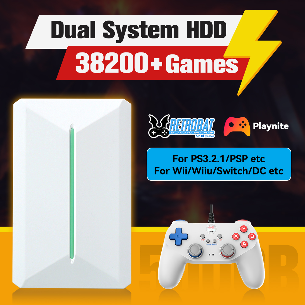 Retro Gaming Design - Retrobat&Playnite 시스템 HDD 레트로 게임 콘솔