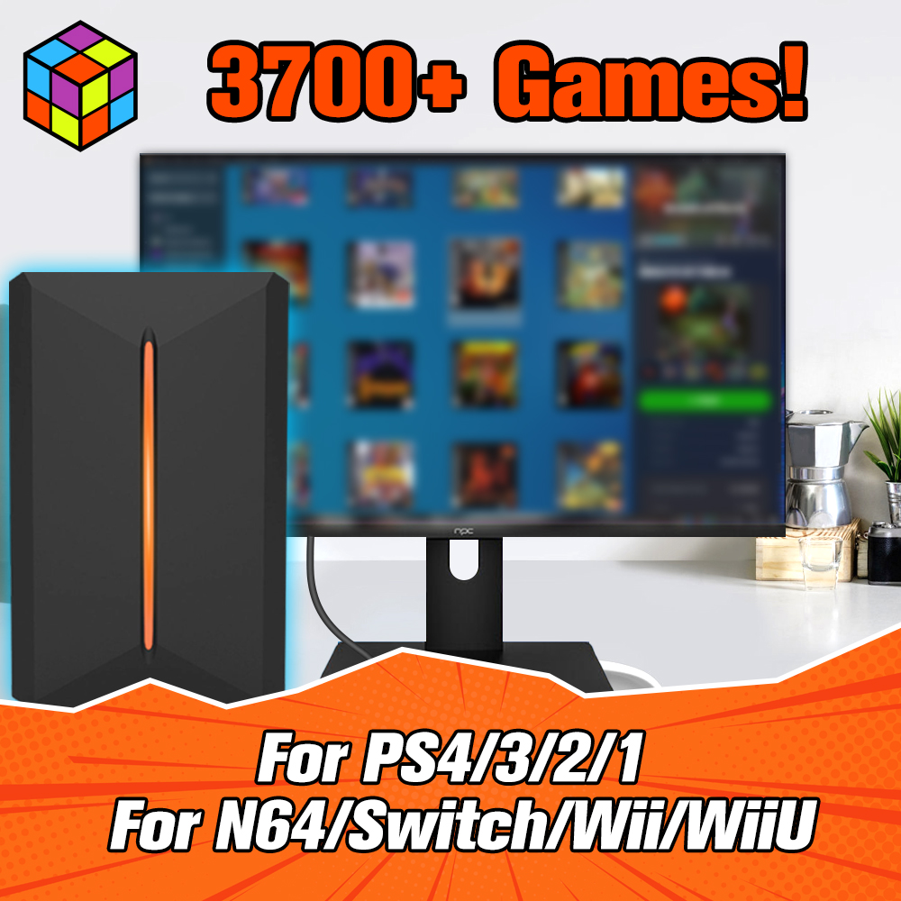 Retro Gaming Hard Drive - 3760+PC/3D 게임이 포함된 Win PC/노트북용 PS4/PS3/PS2/WiiU/Wii/N64/DC/PS1용