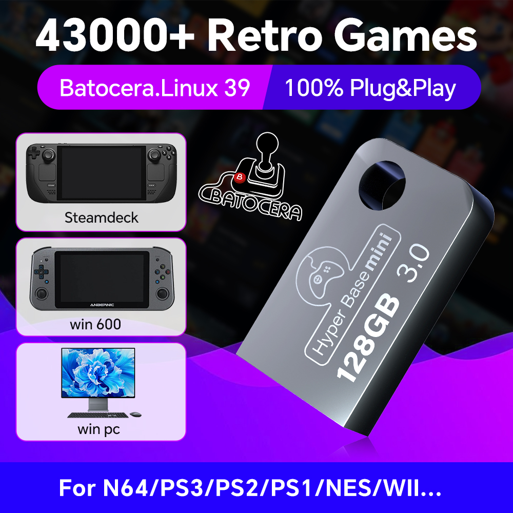 Retro Gaming Design - Windows 43000 용 Batocera 128G USB