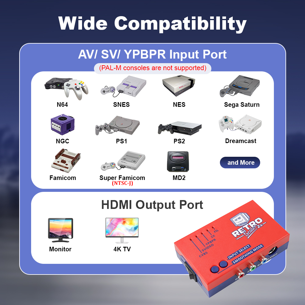 레트로스케일러2x AV to HDMI ®   레트로 게 - Retro Gaming Hard Drive 리뷰 및 가격
