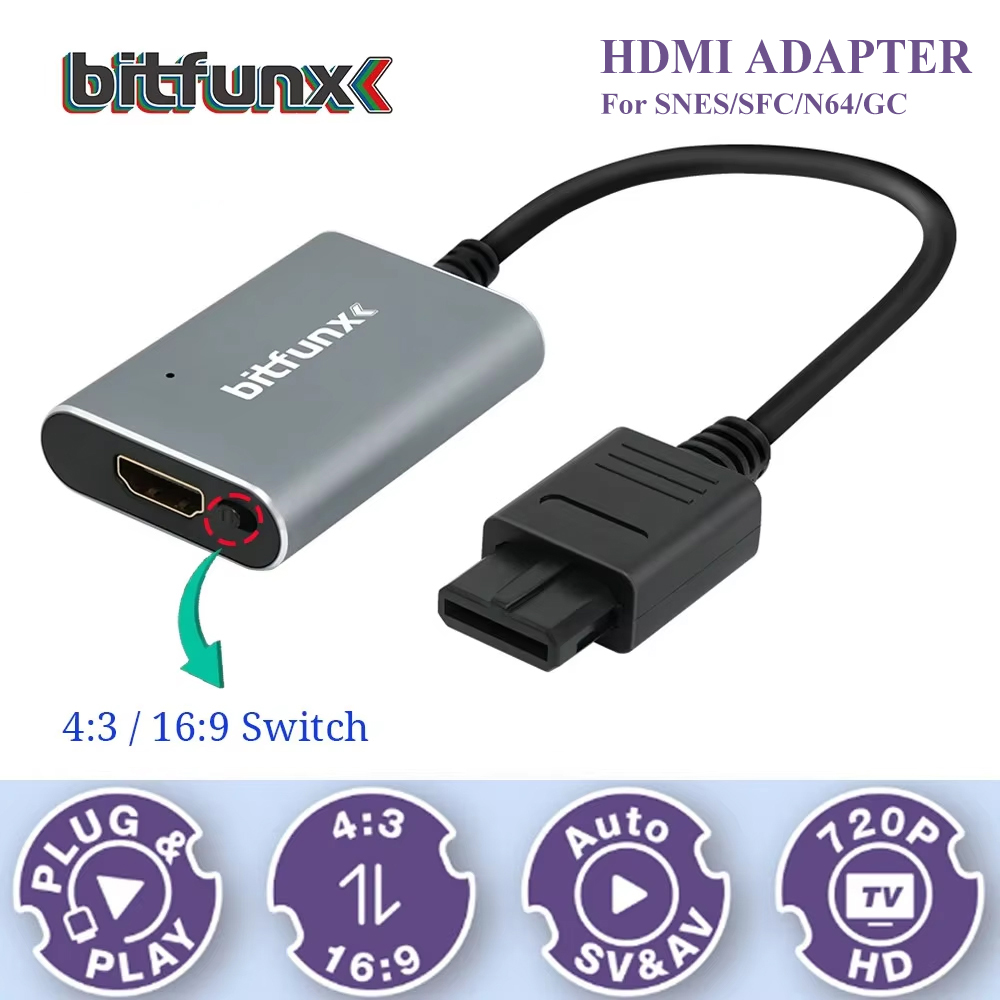 Bitfunx 720P Svideo/AV-HDMI 어댑 - Retro Gaming Design 리뷰 및 가격