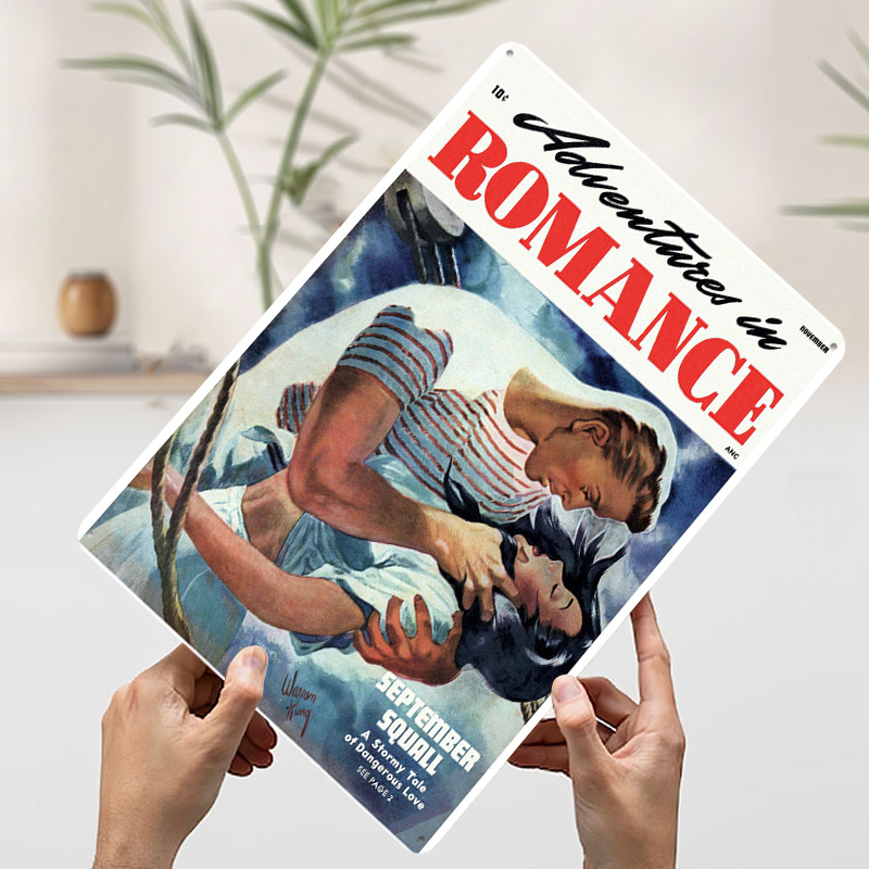 로맨스의 모험 양철 포스터 맞춤형 벽 예술 빈티지 레트 - Retro Gaming At Home 리뷰 및 가격